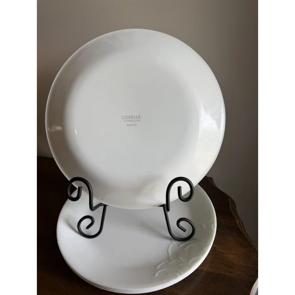 4 Corelle Cherish Embossed Dinner Plates Round 10-1/4